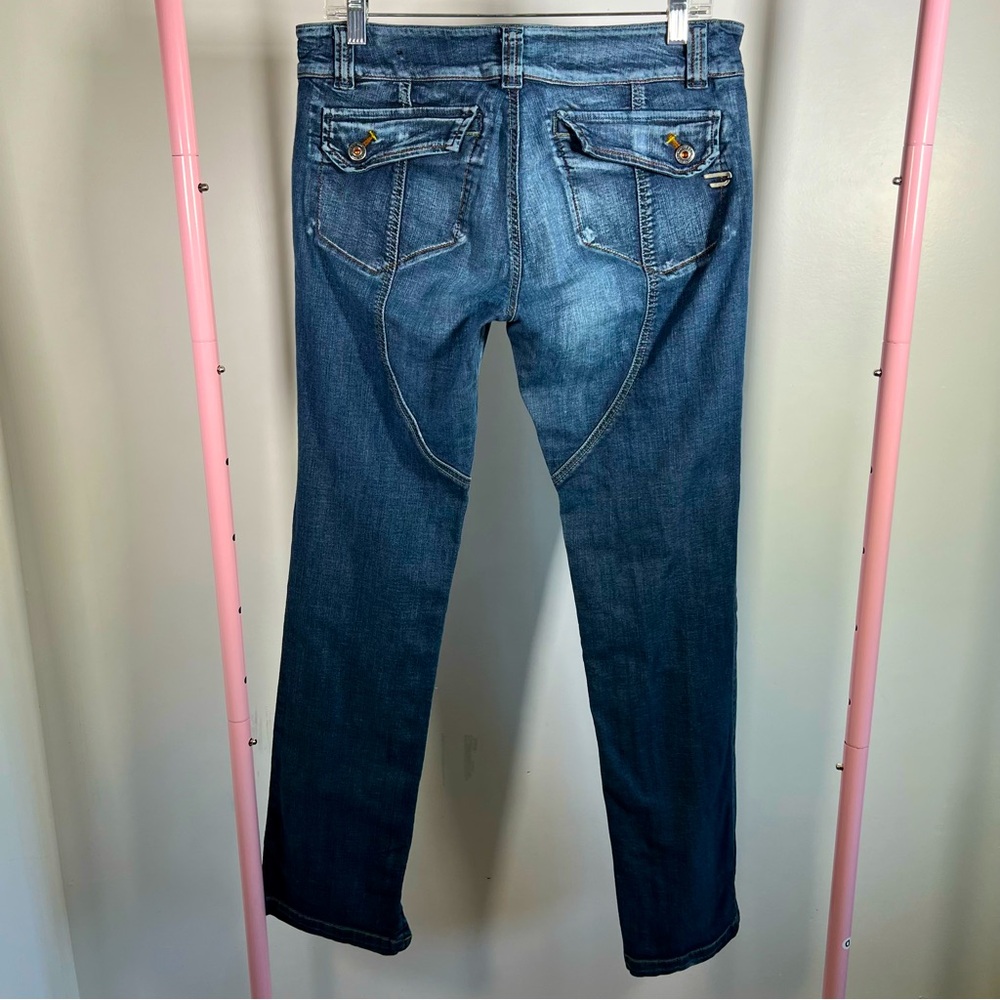 Diesel Reflim Y2K HTF RARE Straight Distressed ZIP Leg Denim Jeans Size 32 x 32